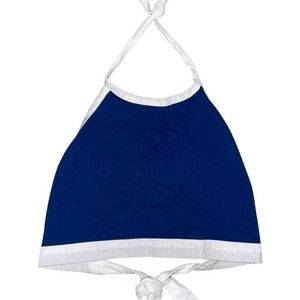 Blue Halter Tie-Back Top